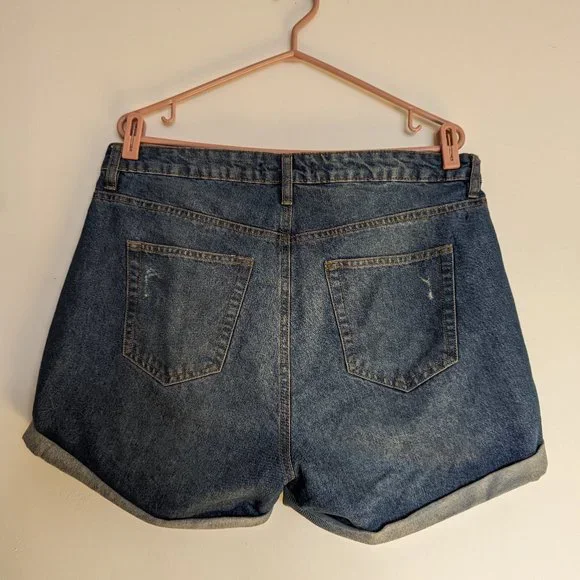 High Waist Jean Shorts - Picture 2 of 5